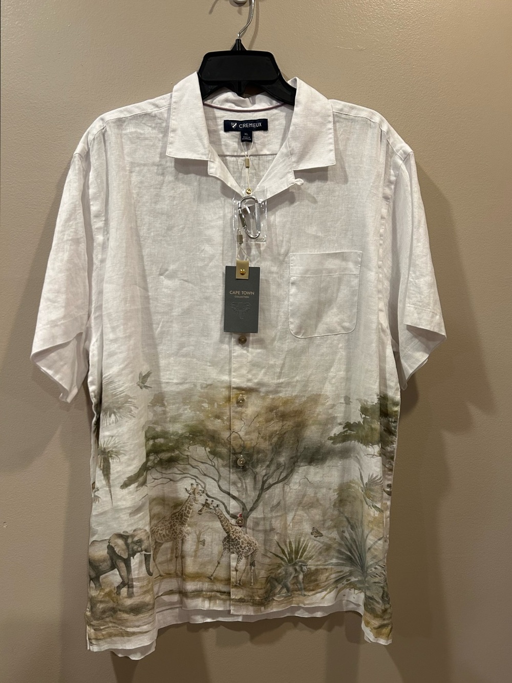 Cremieux Blue Label Cape Town Collection Landscape Print Short Sleeve Shirt